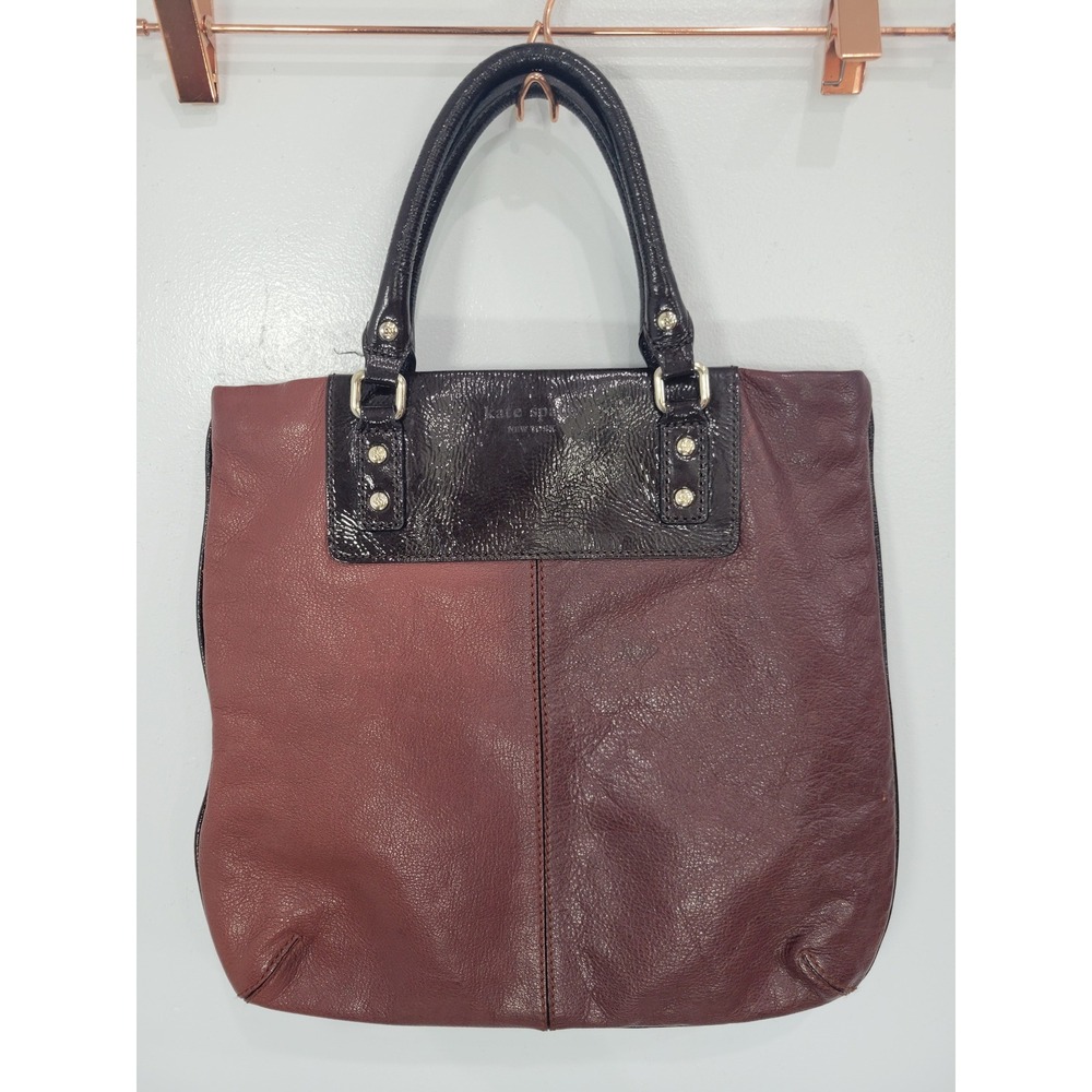 kate spade Two-Tone Burgundy and Black Leather Tote